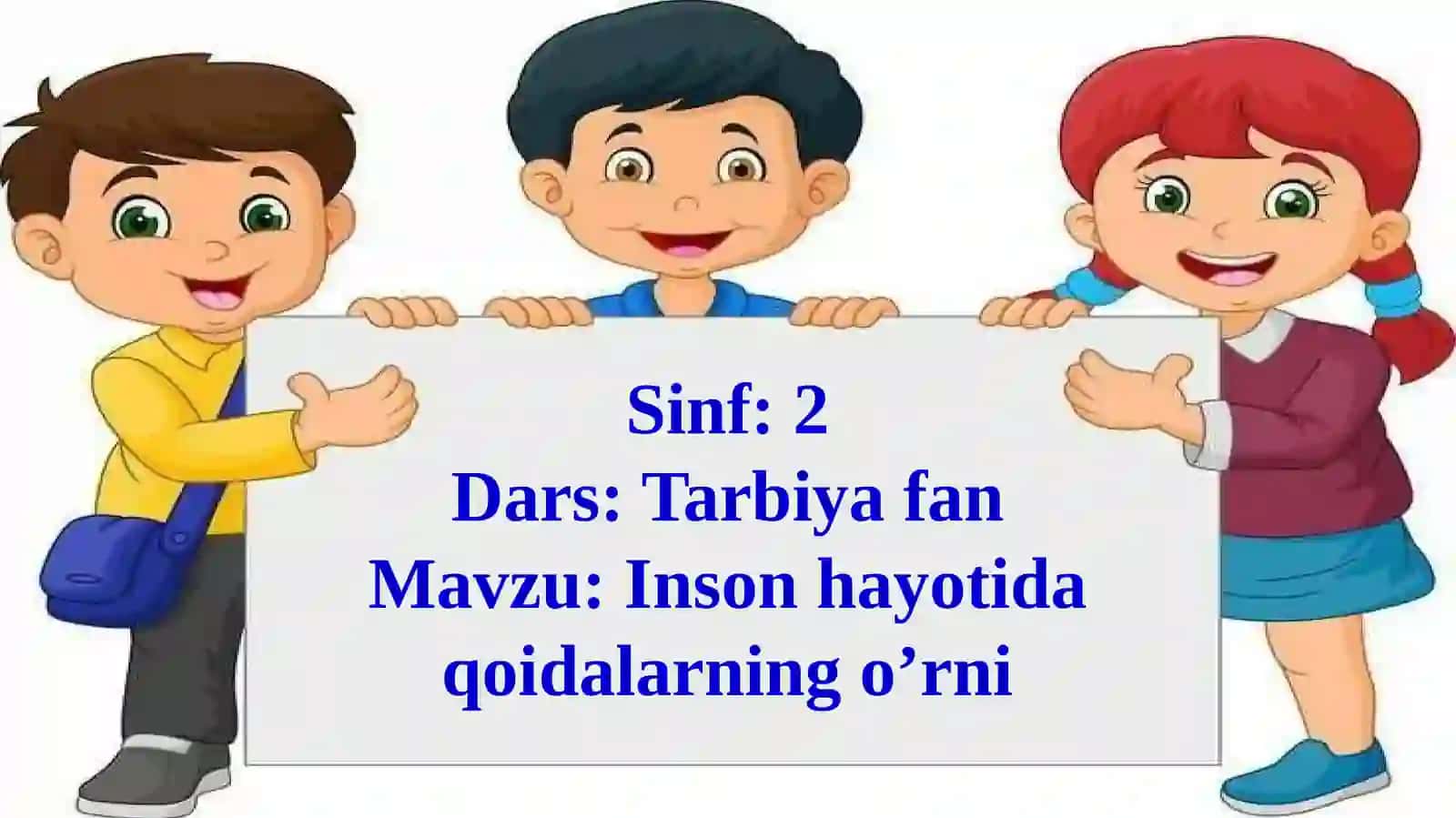 Inson hayotida qoidalarning o‘rni dars taqdimoti 2