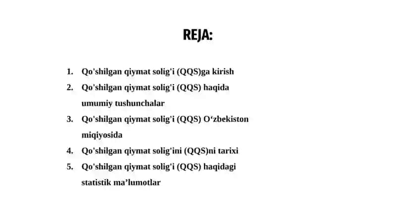 Qo'shilgan qiymat solig'i (QQS) 2