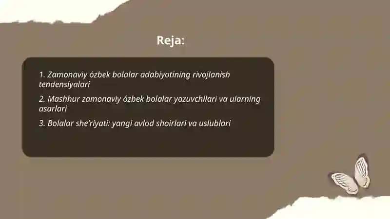 Hozirgi davrdagi ózbek bolalar adabiyoti 2