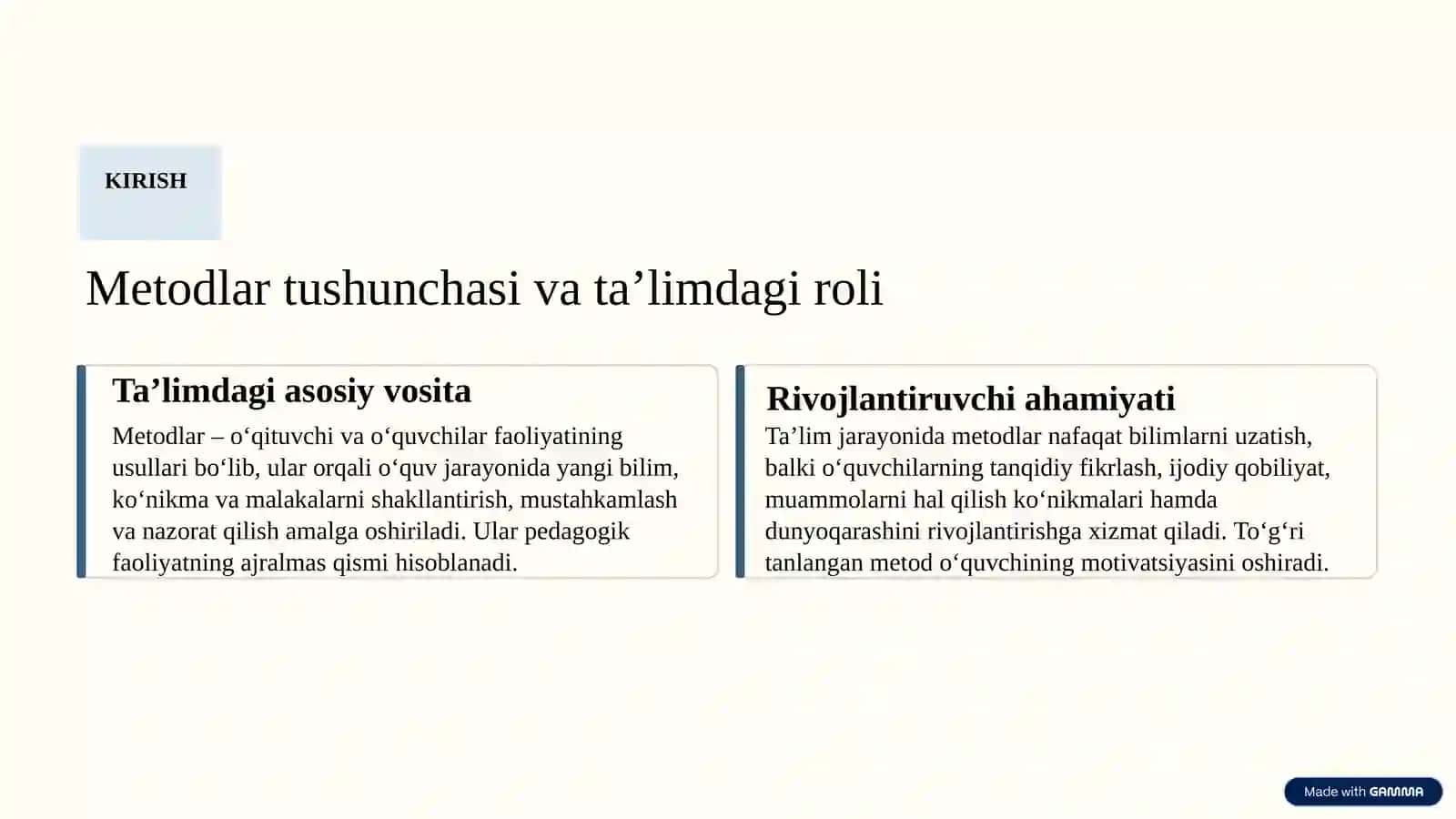 Metodlarklassifikatsiyasi.Og‘zaki,Ko‘rgazmalivaAmaliymetodlar 2