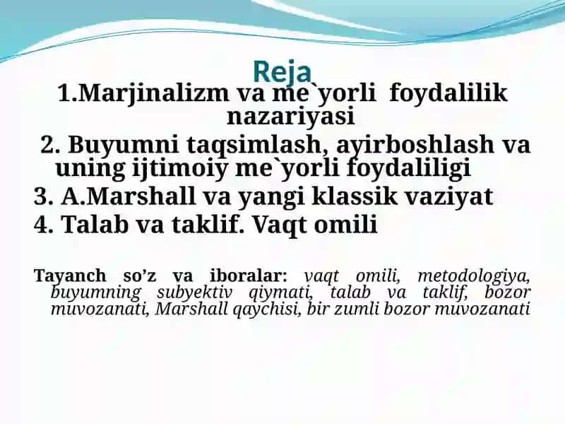 MARJINALIZMIQTISODIY TA`LIMOTI 2