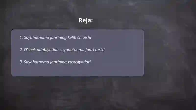 Sayohatnoma janri 2