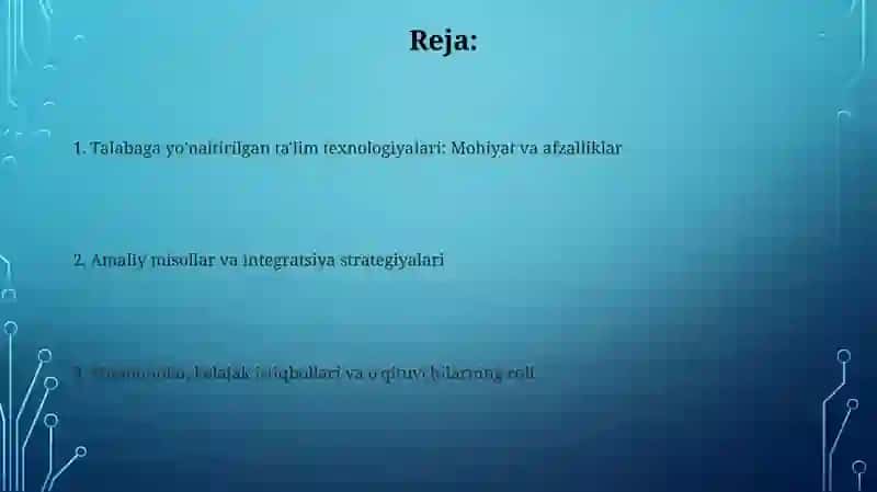 Talimnings haxsga yo'naltirilgan texnalogiyasi 2