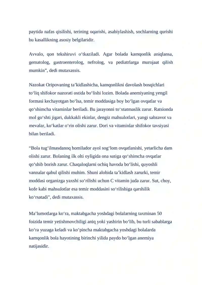 Anemiya (kamqonlik) 2