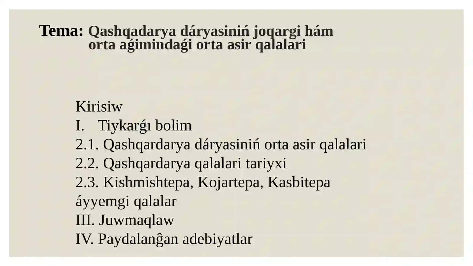 Qashqadaryadagi Orta Asir Qalalari 2