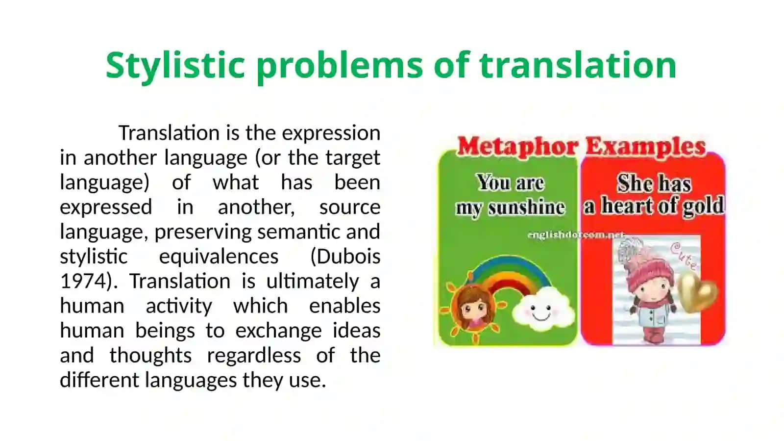 Stylistic problems of translation 2