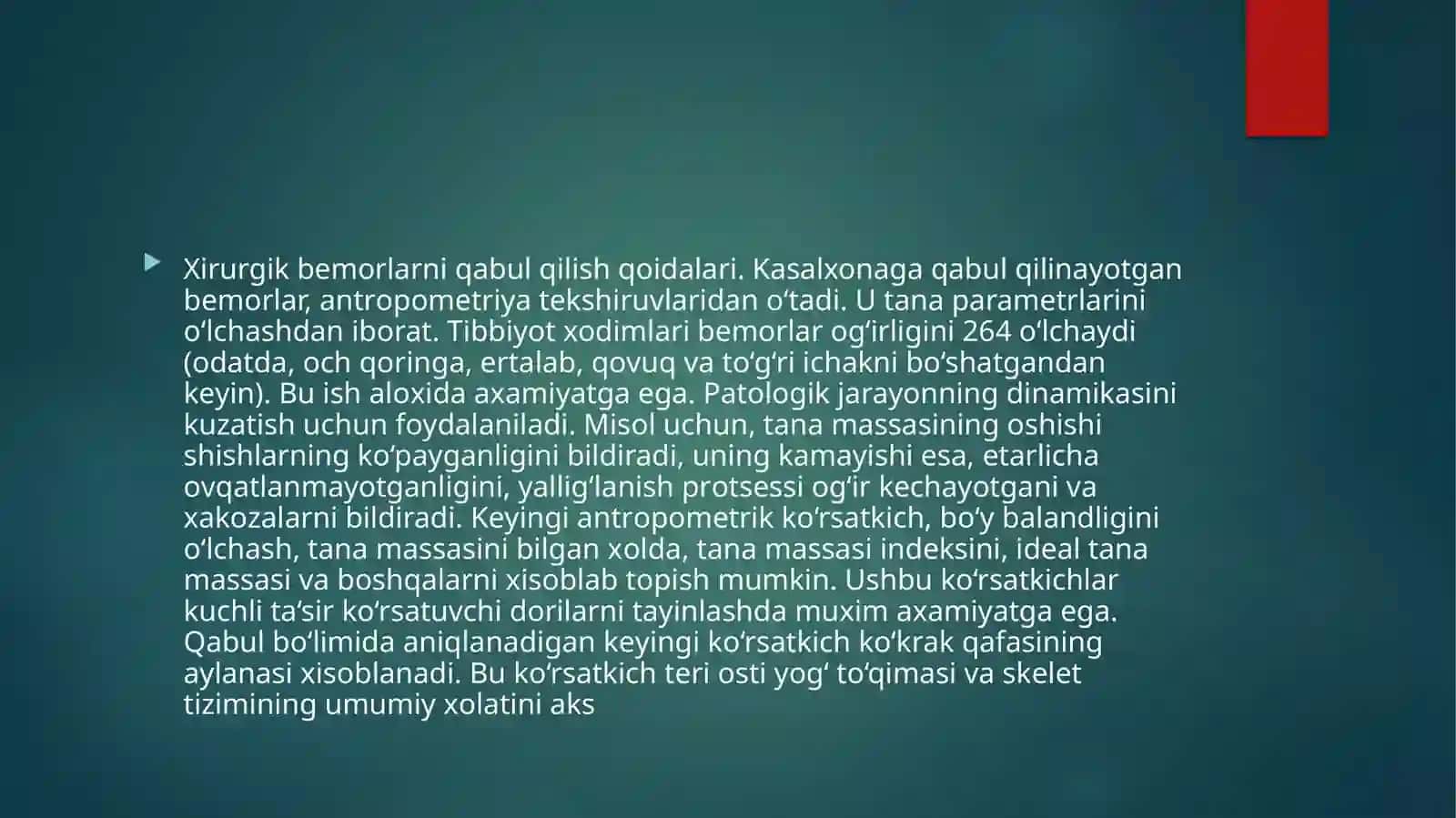 Хirurgik bеmоrlarn iqabul qilishqоidalari 2