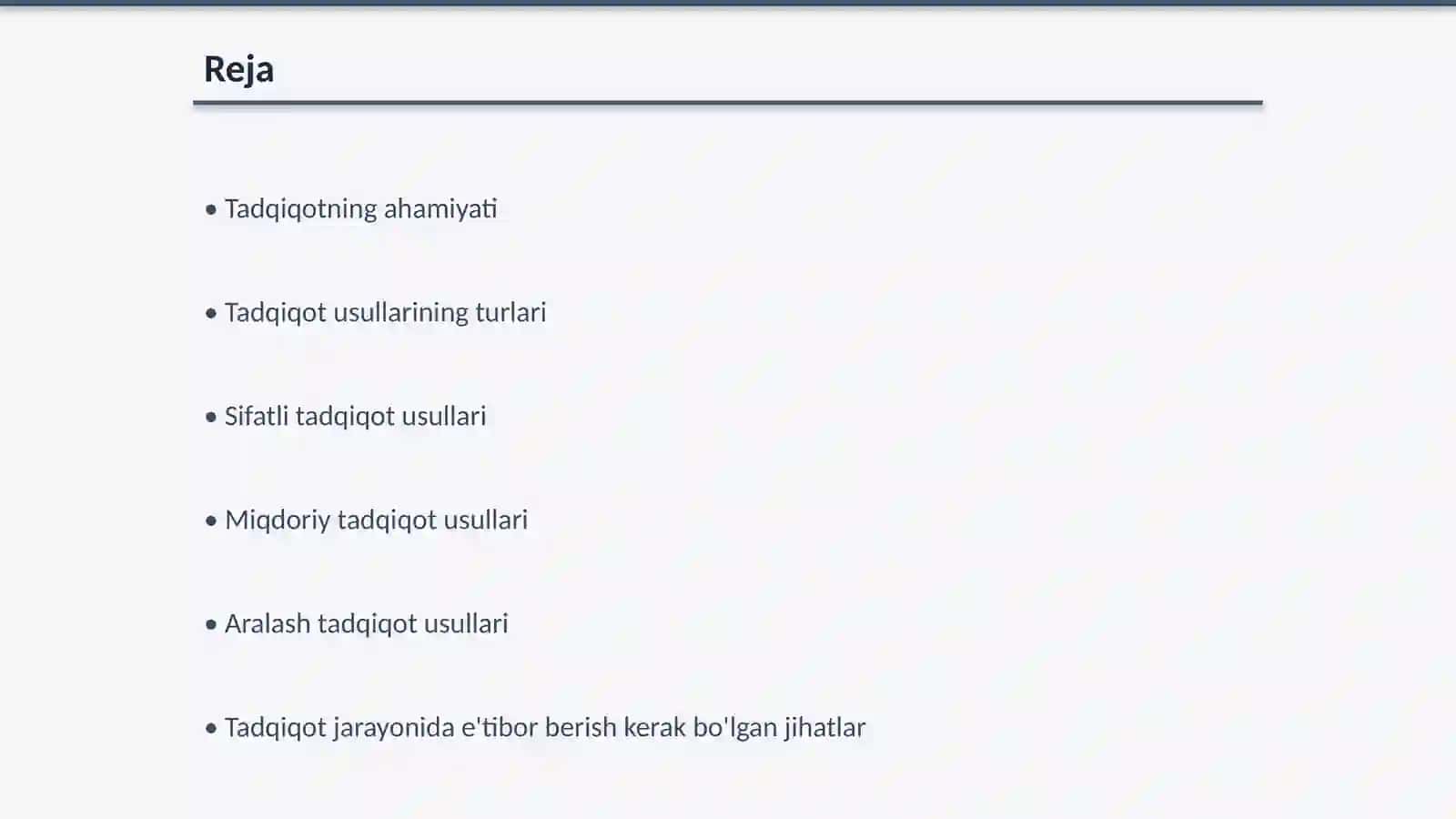 Tadqiqot usullari va ko’nikmalari 2