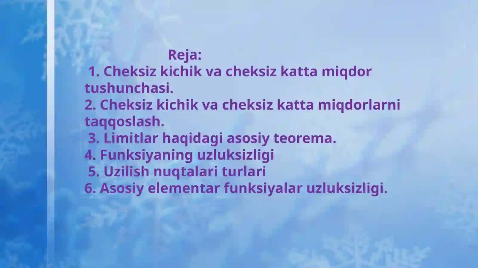 Cheksiz kichik funksiyalar va ularni taqqoslash 2