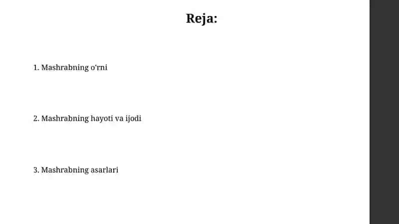 Mashrabning hayoti ijodi va uning oʻrni 2