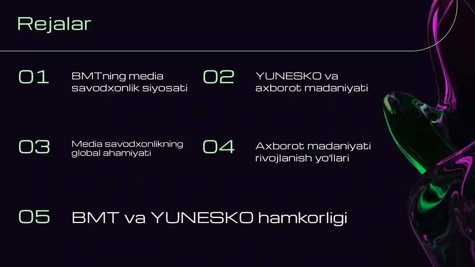 BMT VA YUNESKONING MEDIA SAVODXONLIK VA AXBOROT MADANIYATIGA MUNOSABATI 2