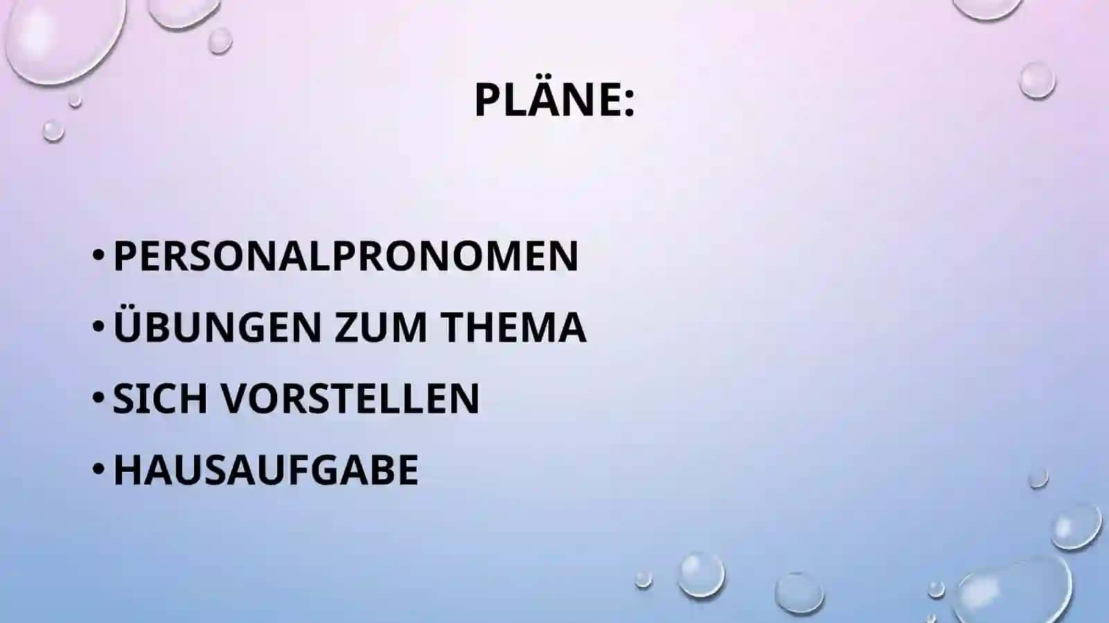 Personalpronomen und sich vorstellen 2