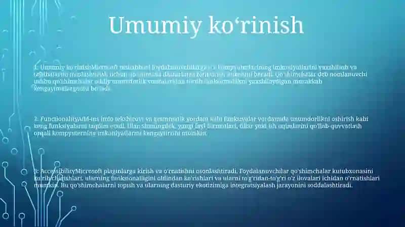 Microsow Komputerlarga Qo'Shimcha Qurulmalar 2