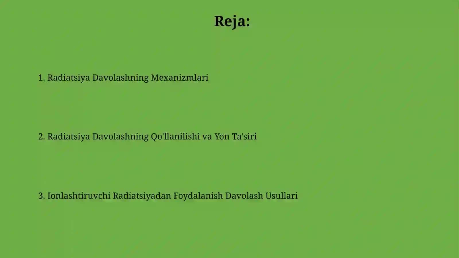 Ionlantiruvchi nurlanishdan davolashda foydalanish 2