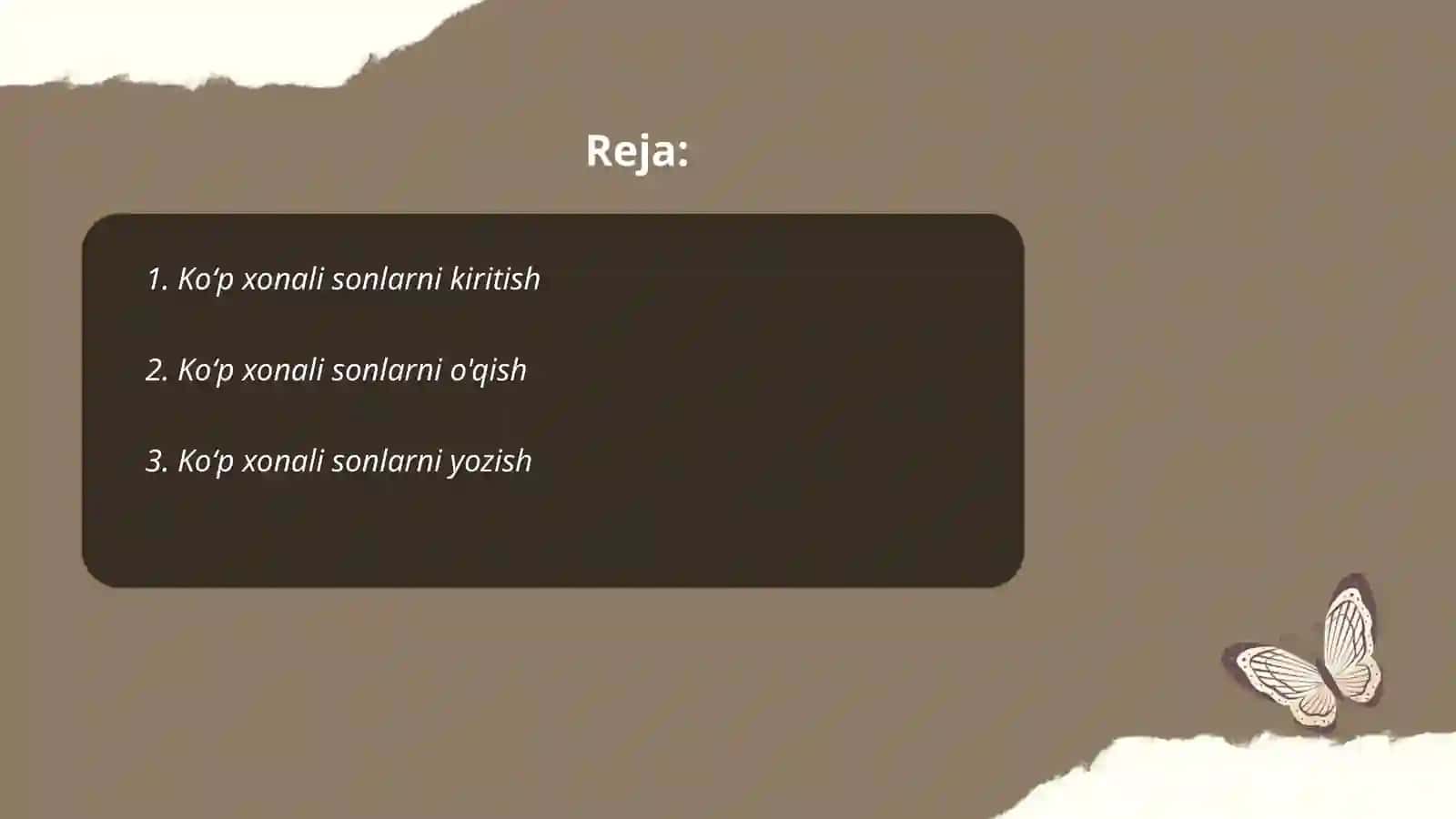 1-sinf Matematika "Koʻpxonaliklar" 2