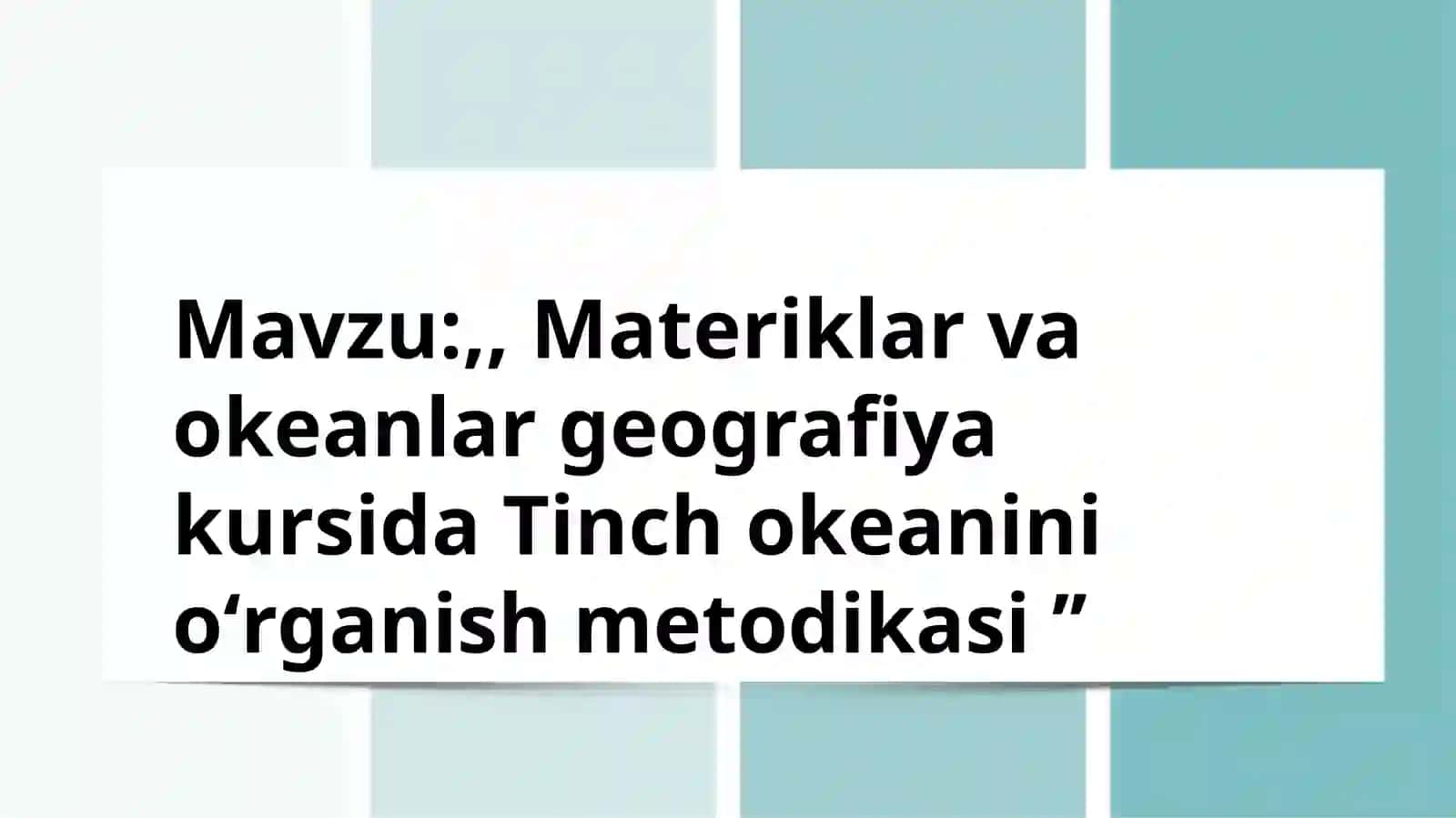 Geografiya yoʻnalishi GEO-BU-22 guruhi 2