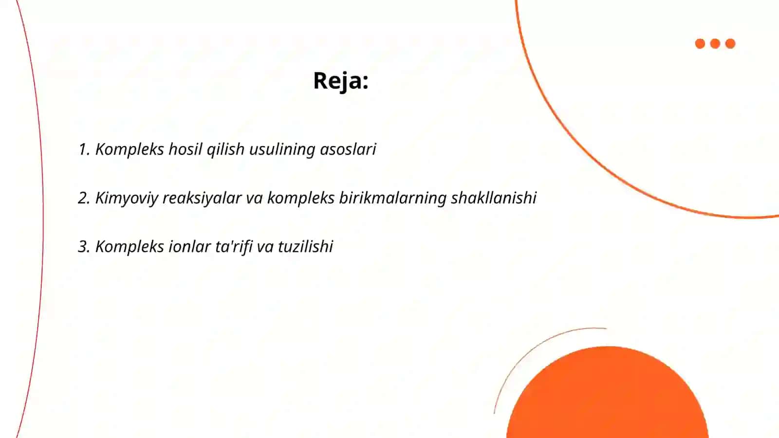 Kompleks hosil qilish usuli 2