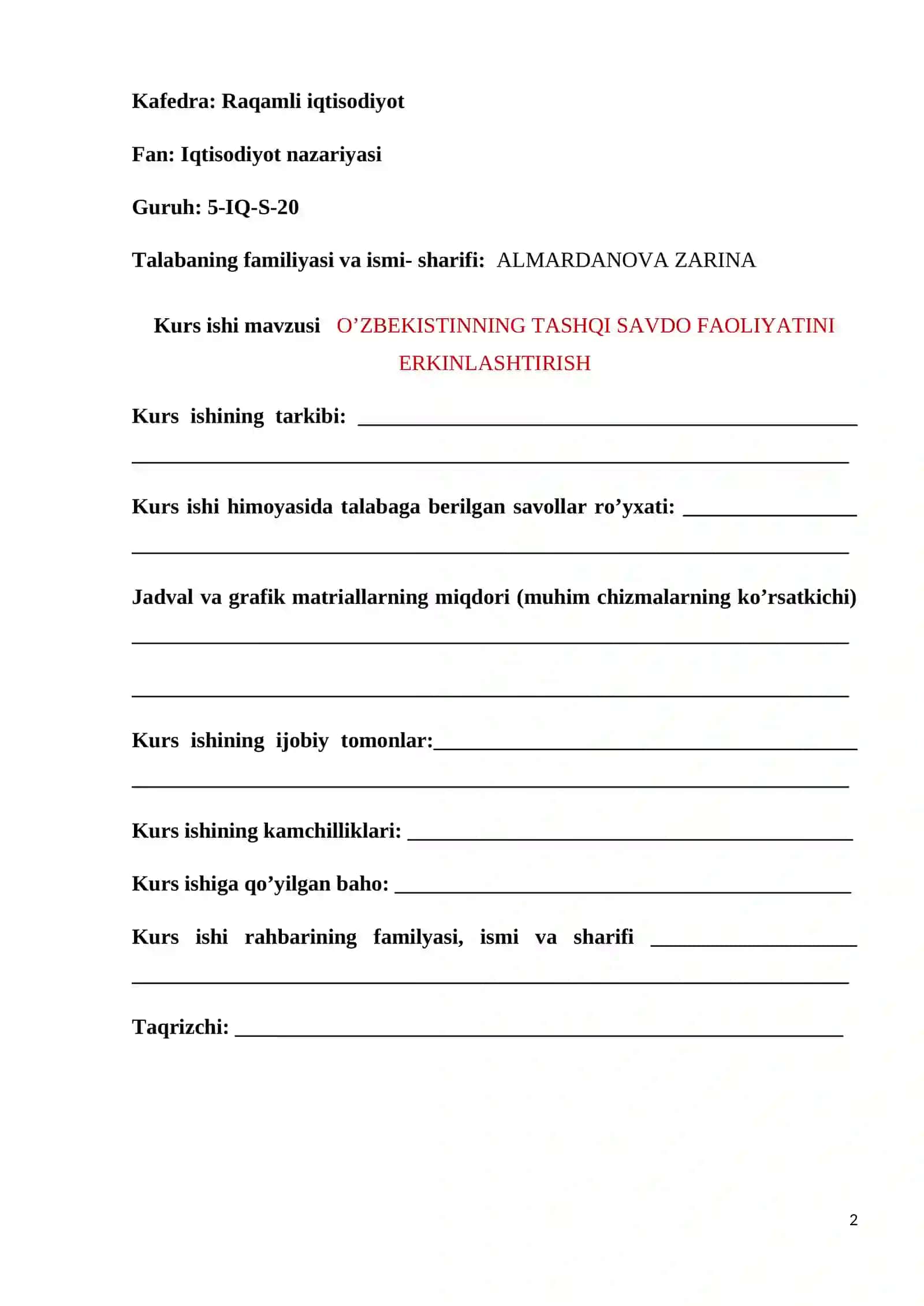 O’ZBEKISTINNING TASHQI SAVDO FAOLIYATINI ERKINLASHTIRISH 2