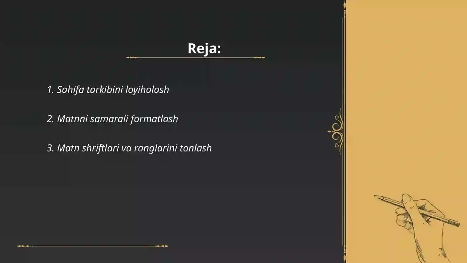 Sahifa tarkibini loyihalash 2