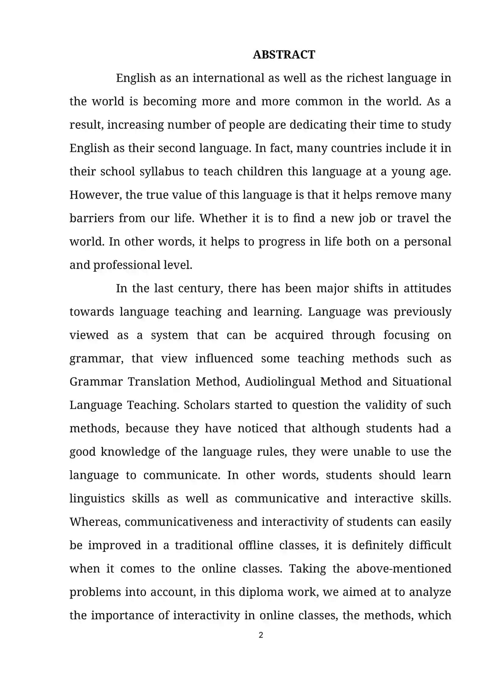 THE IMPORTANCE OF INTERACTIVITY IN ONLINE LEARNING 2
