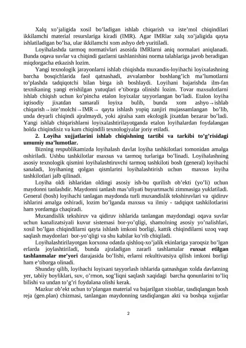 Loyihalash asoslari va uni amalga oshirish 2
