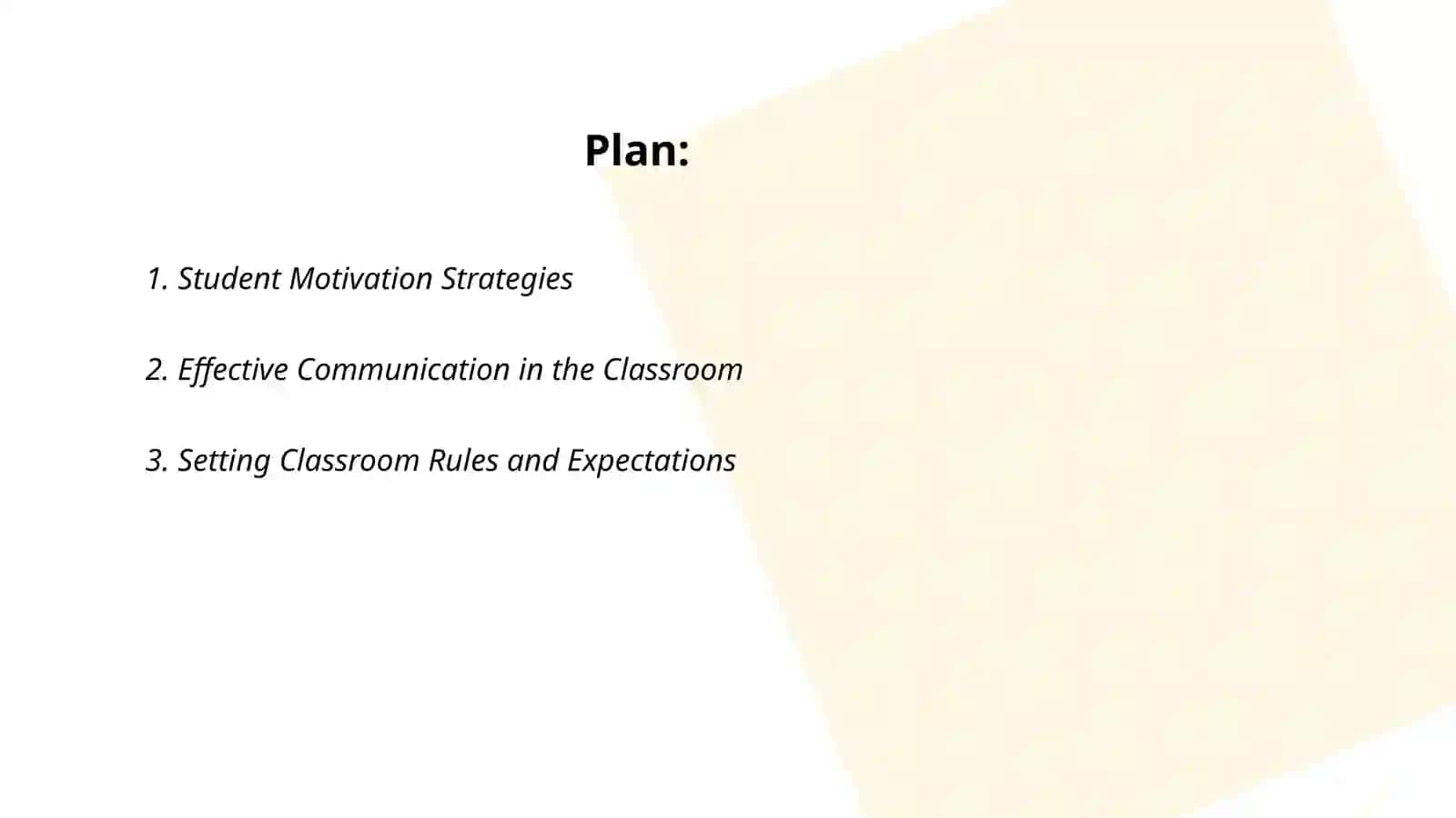 Classroom management 2