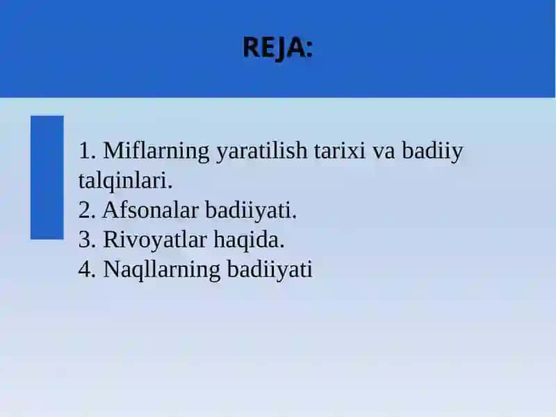 Miflarning yaratilishi tarixi va badiiy talqinlari 2