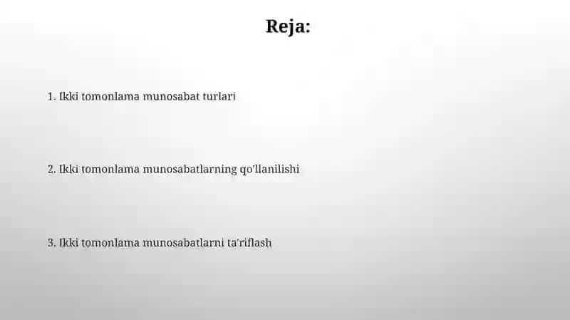 Ikki tomonlama munosabatlar 2