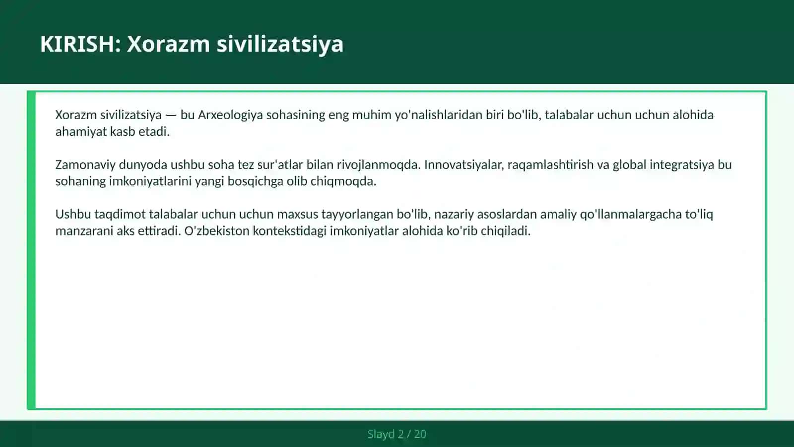 Xorazm Sivilizatsiya 2