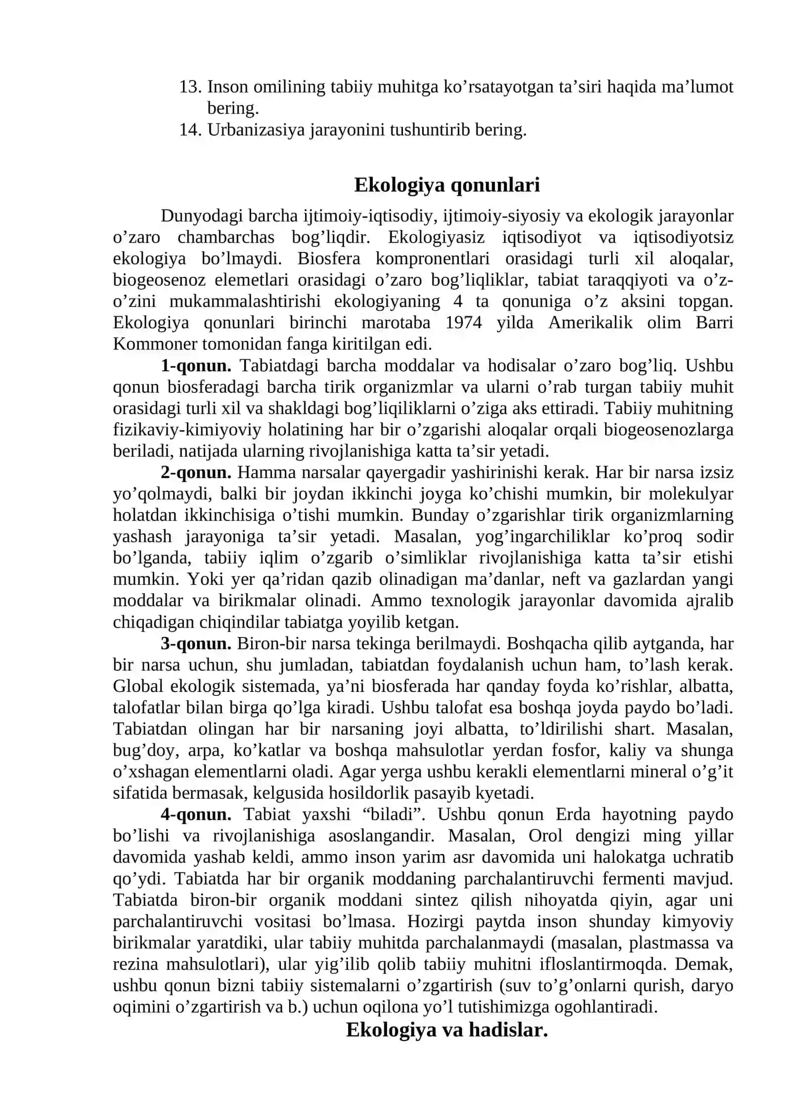 Atrof-muhitning ishlab chiqarish va insonlar faoliyati bilan bog’liqligi 2