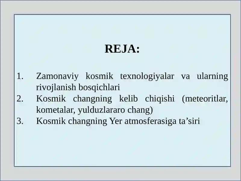 Zamonaviy kosmik usullar 2