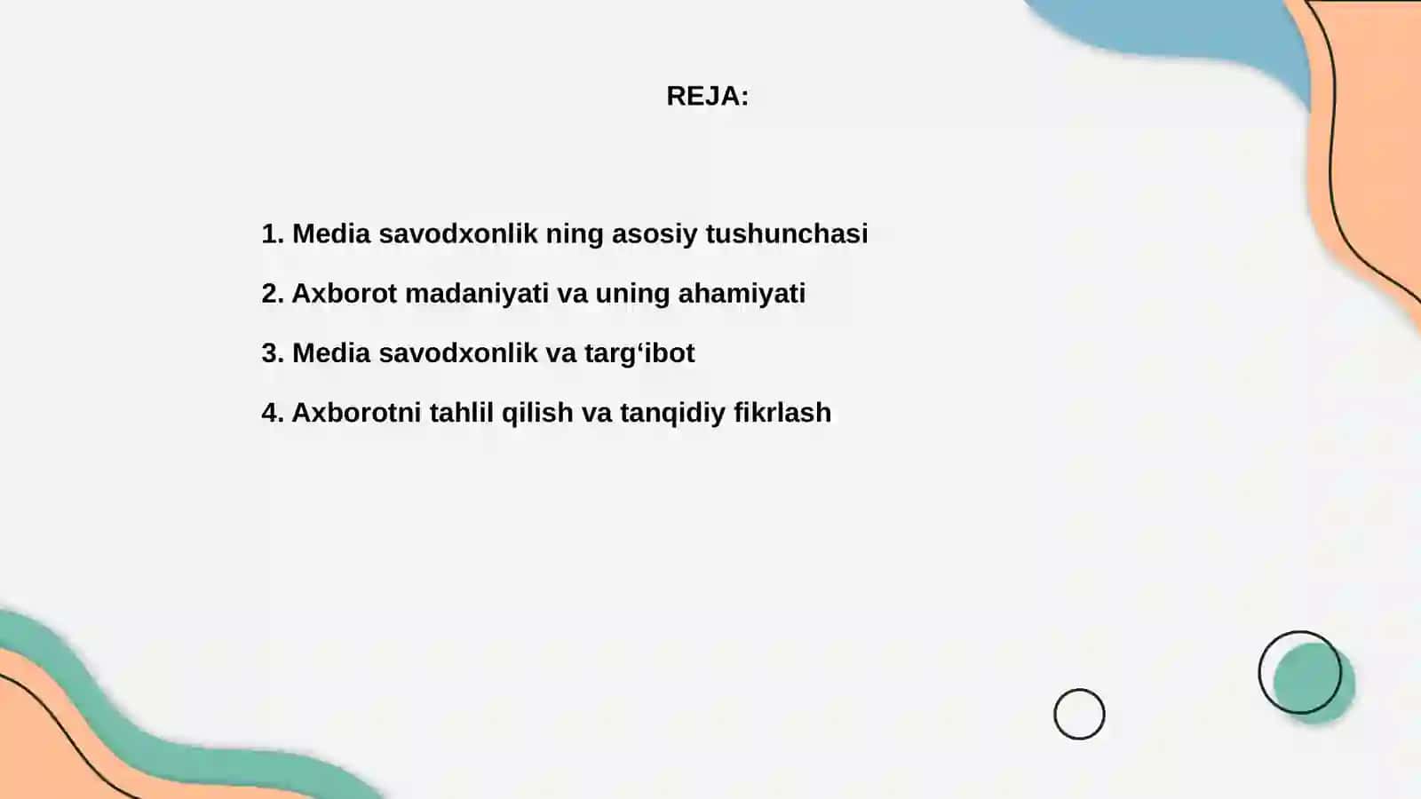 Media savodxonlik va axborot madaniyati 2