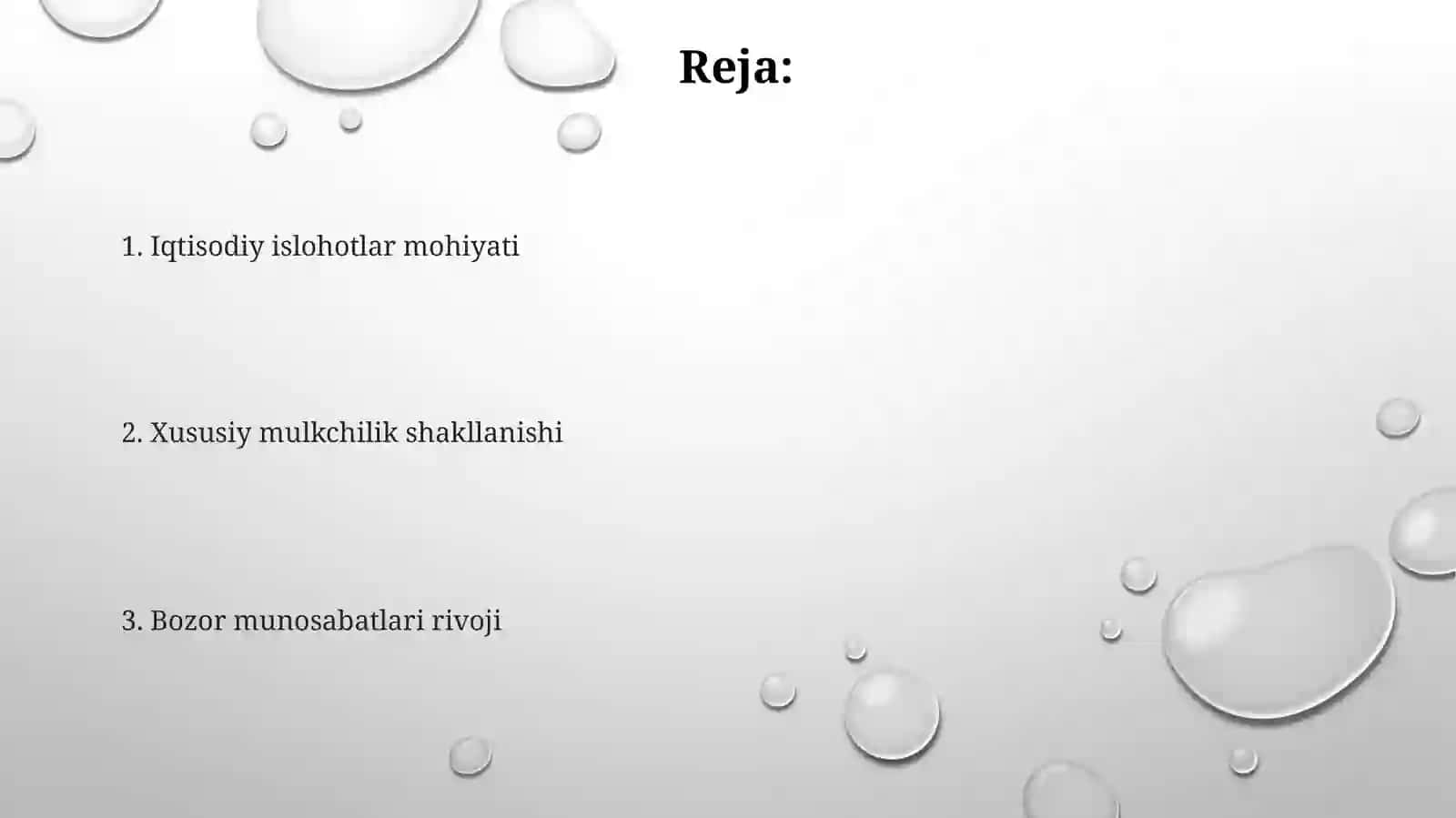 Iqtisodiy islohotlar mohiyati 2