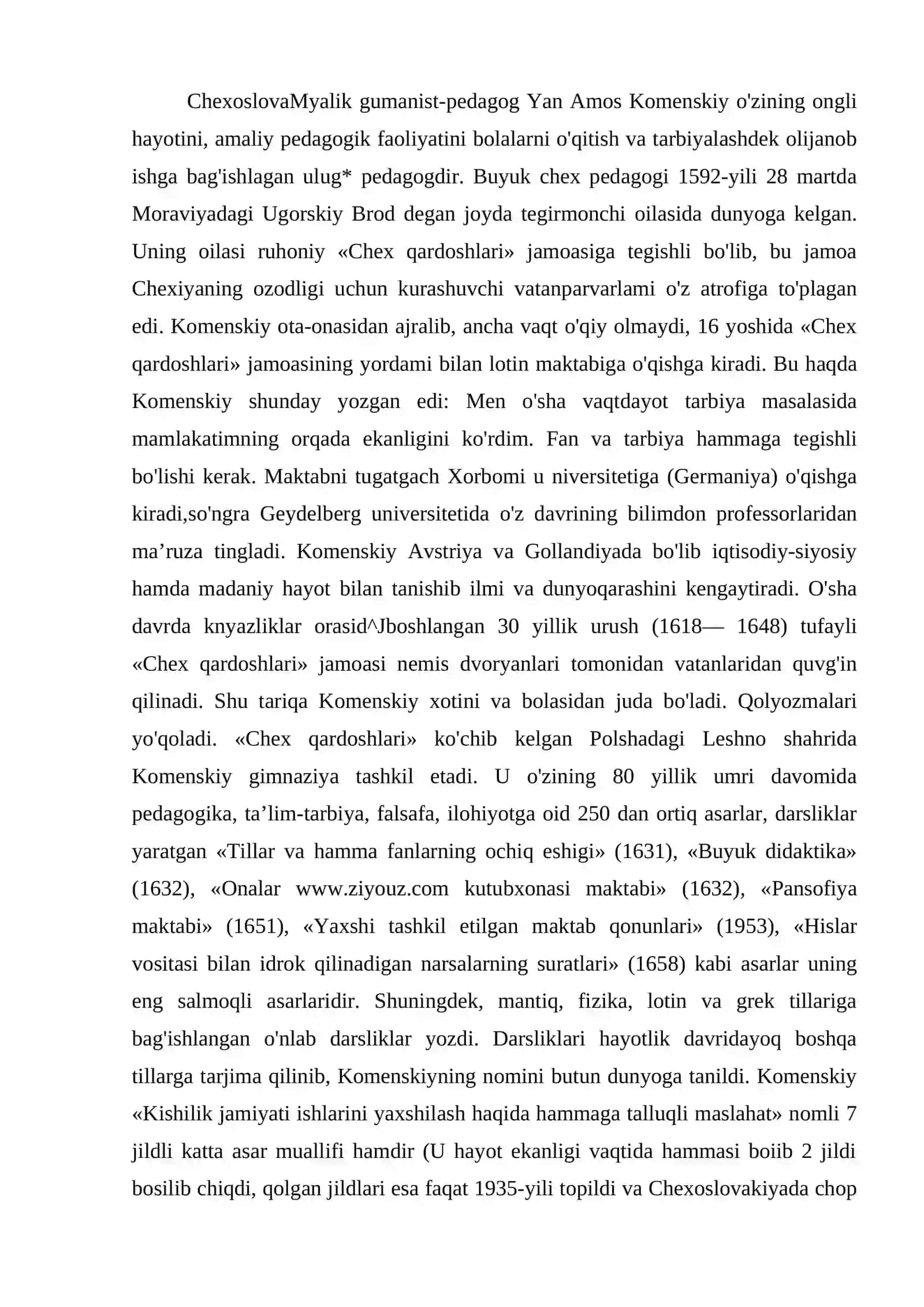 Y.A.Komenskiyning pedagogik nazariyasi 2