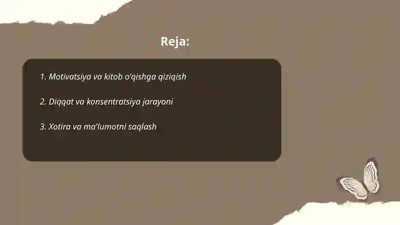 Kitob oʻqish jarayonining psixologik aspektlari 2