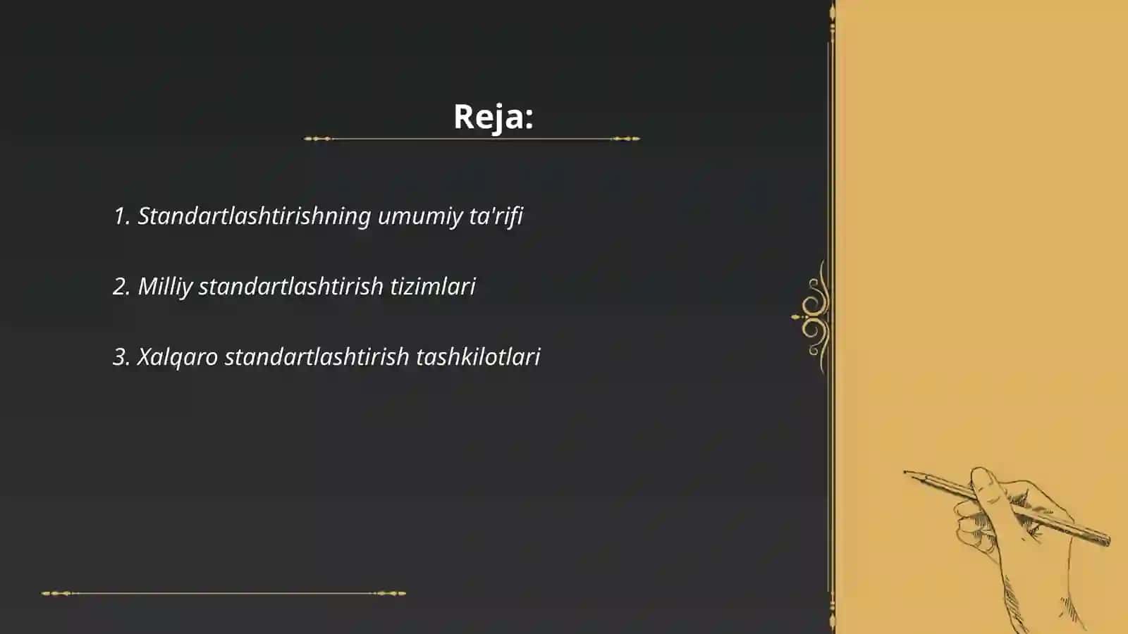 Standartlashtirish turlari va toifalari 2