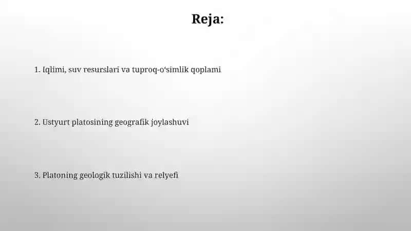 USTYURT PLATOSIGA TABIIY GEOGRAFIK TAVSIF 2