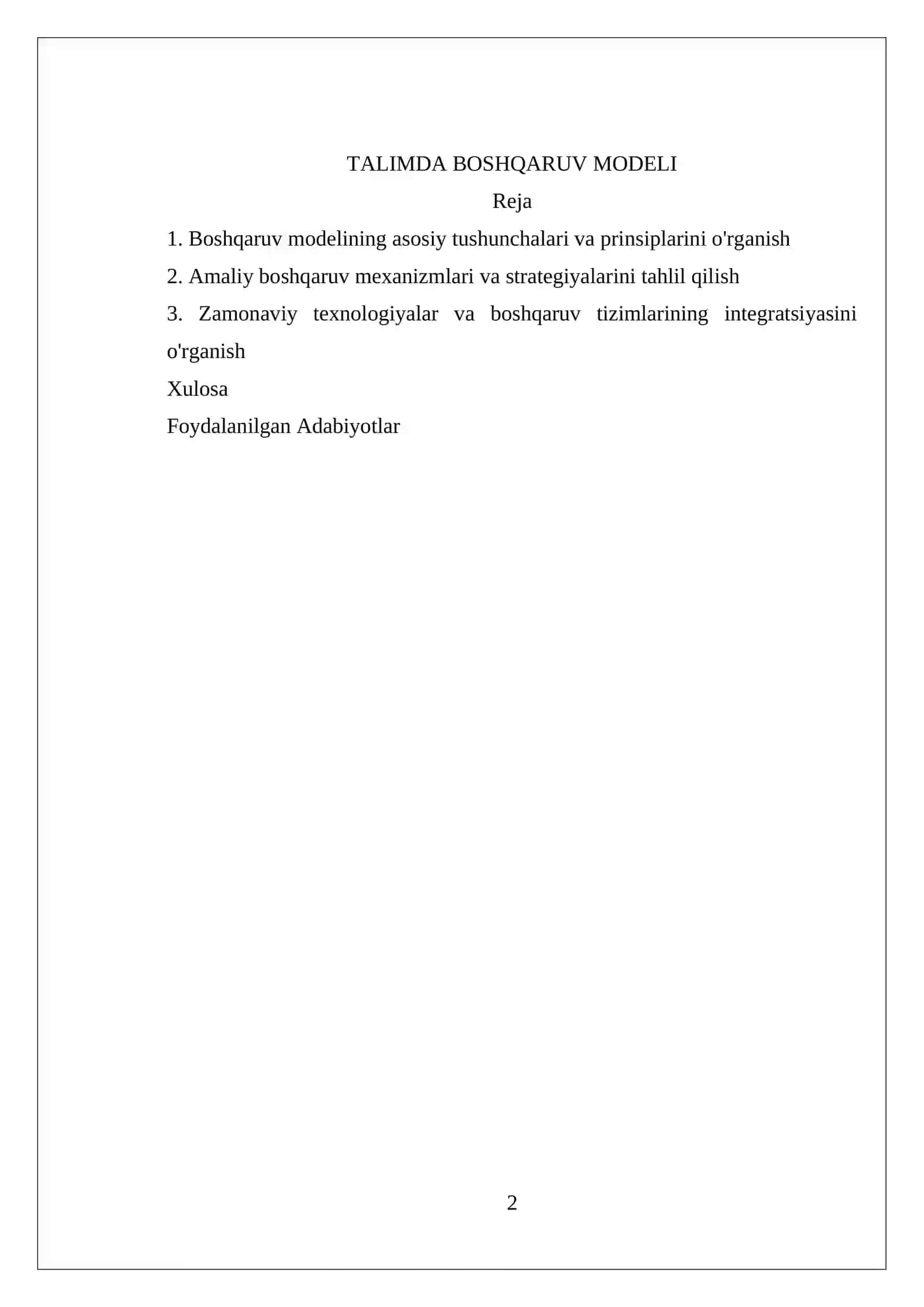 TALIMDA BOSHQARUV MODELI 2