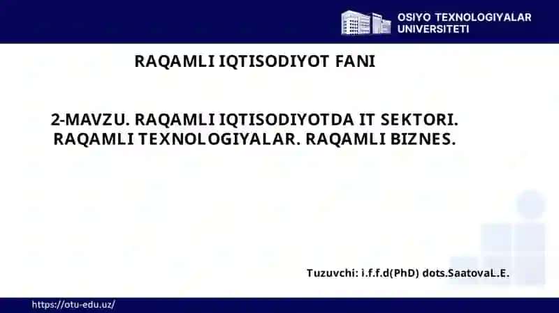 RAQAMLI IQTISODIYOT FANI 2