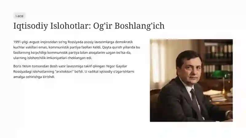 Iqtisodiy Islohotlar: Og'ir Boshlang'ich 2