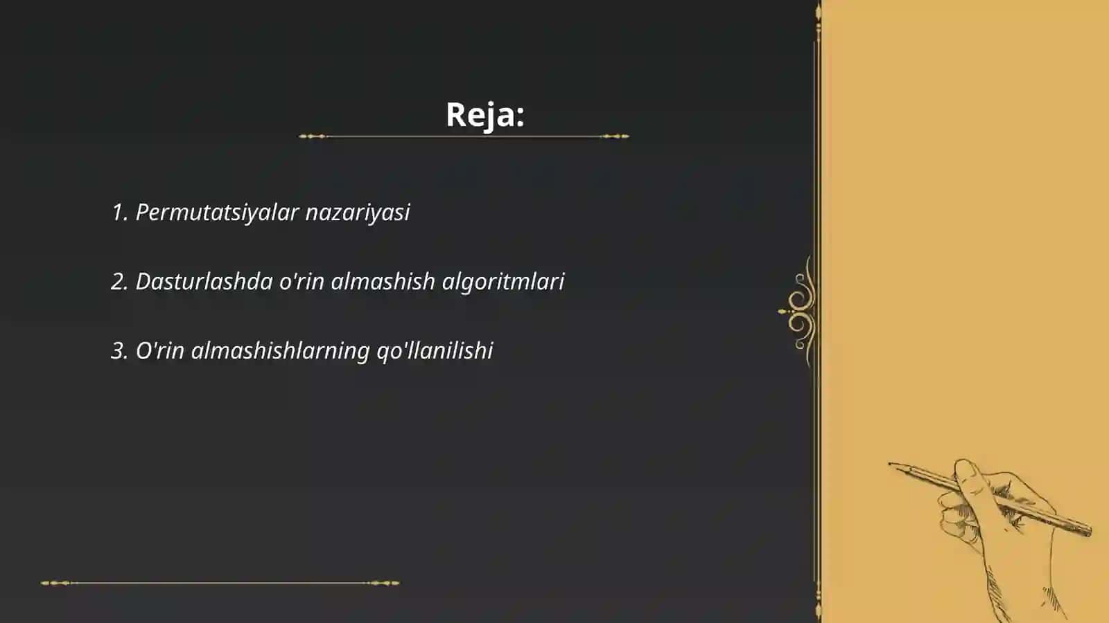 Permutatsiyalar nazariyasi 2