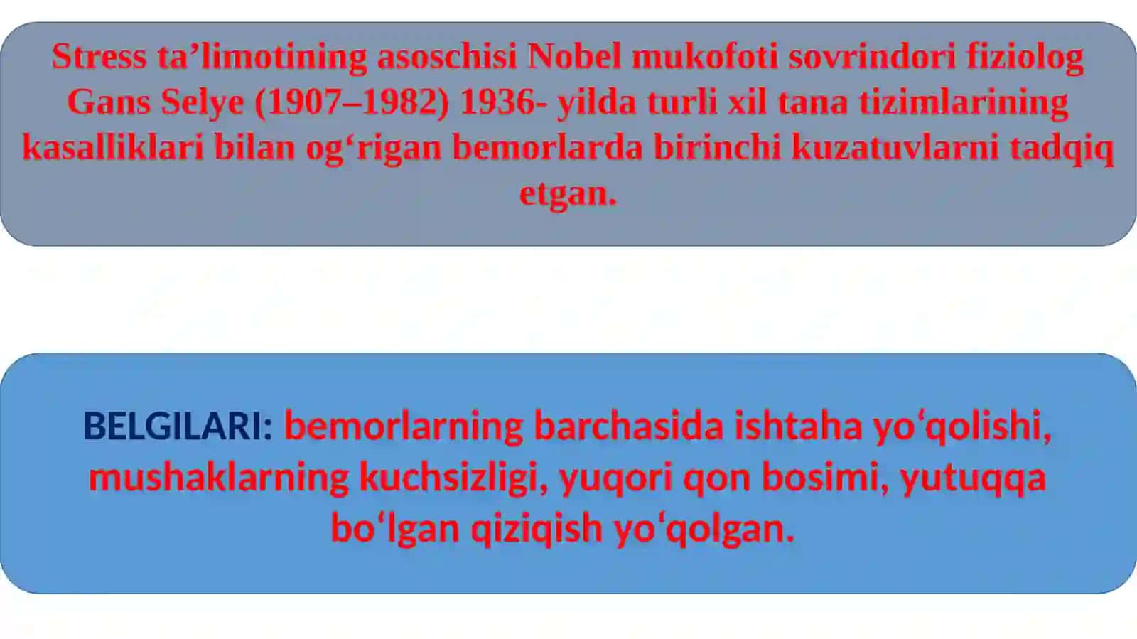 STRESSNI O‘RGANISH TARIXI VA UNING TA’RIFI 2