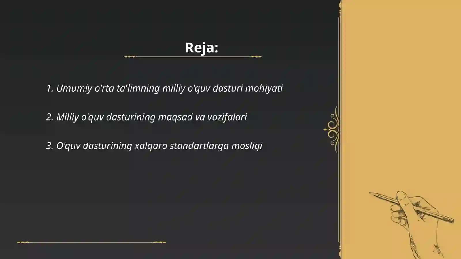 Umumiy o'rta ta'lim Milliy o'quv dasturi 2