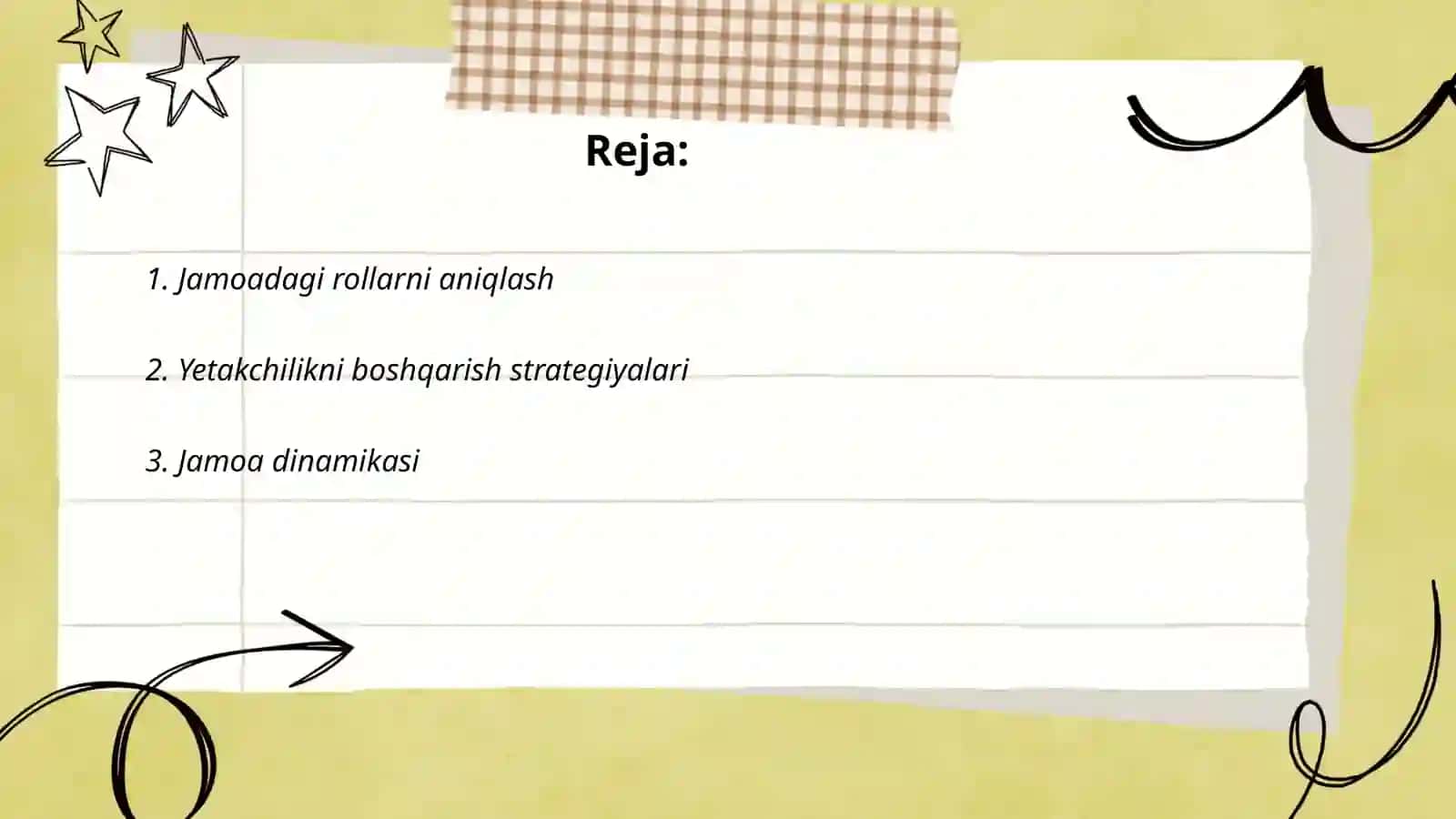Jamoani tashkil etish metodikasi 2