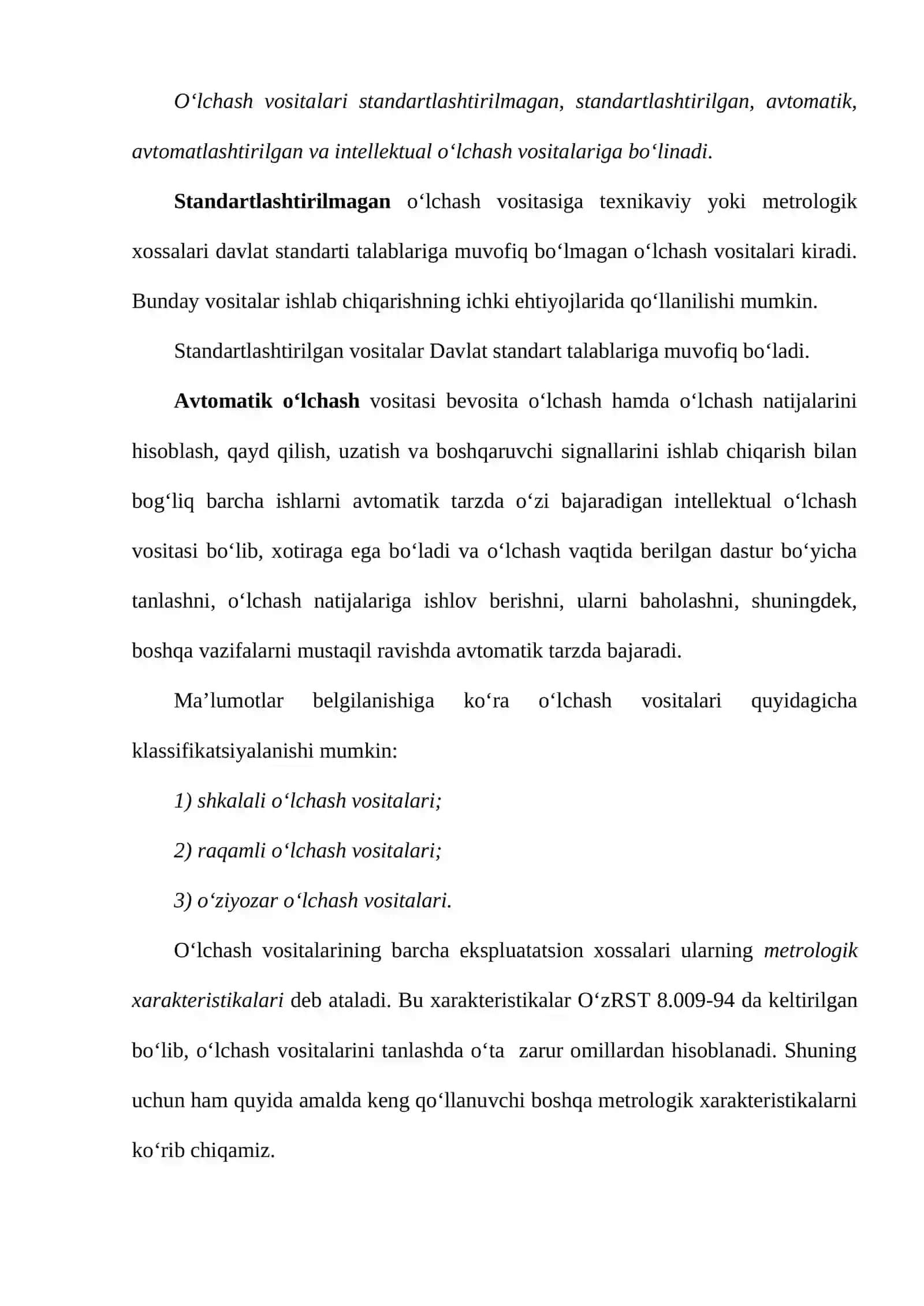 O'lchash natijalarini funksiyasini baxolash 2