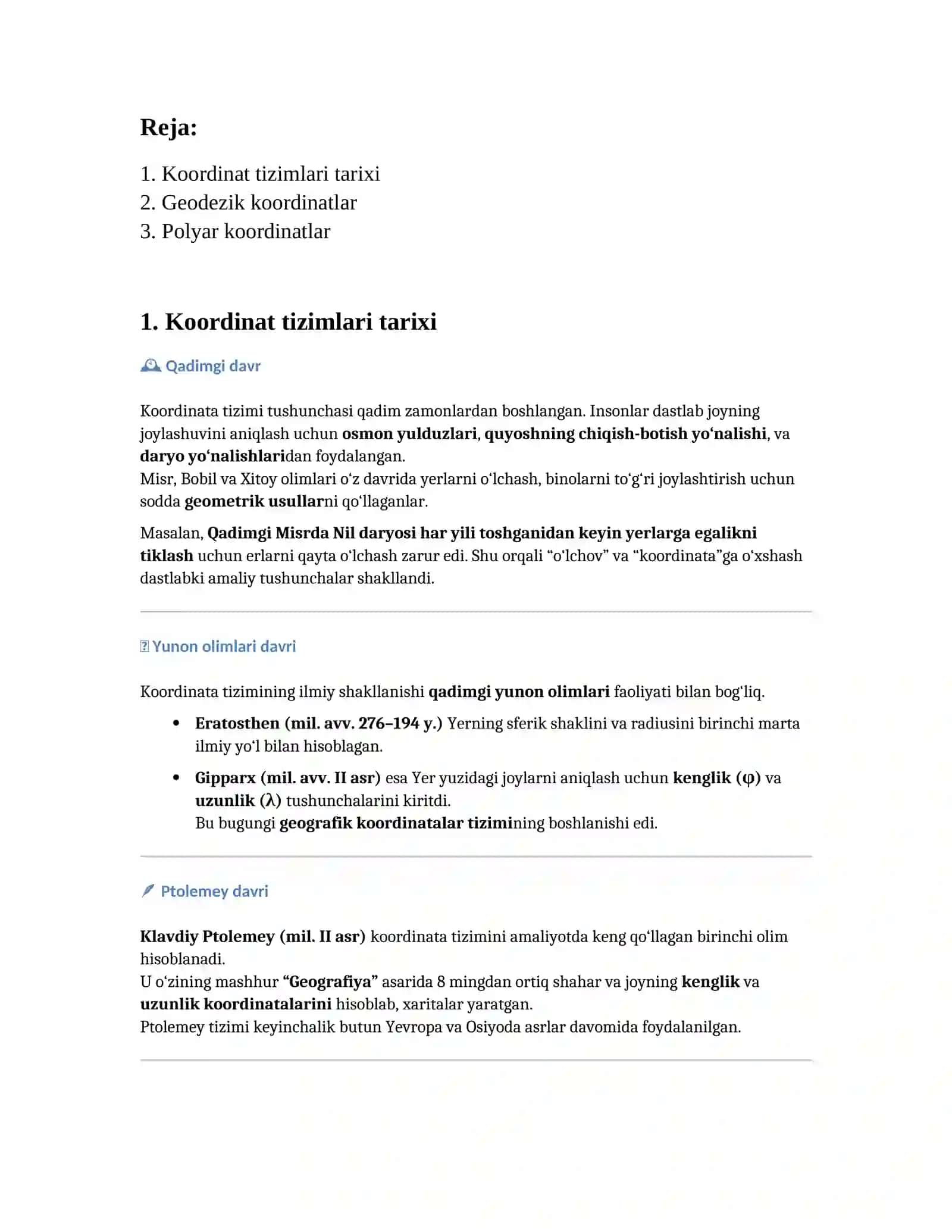 TEKISLIKDA KOORDINAT SISTEMASI.BALANDLIK SISTEMASI 2