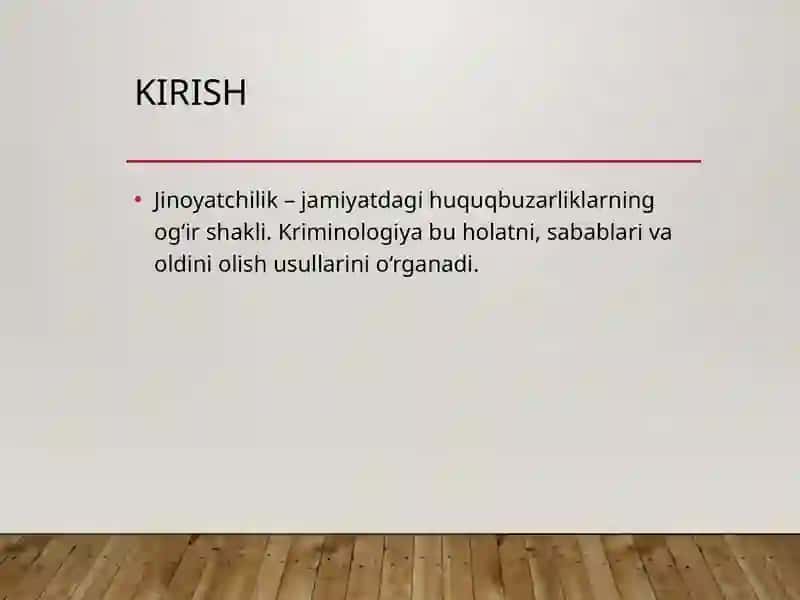 Jinoyatchilik sabablari 2