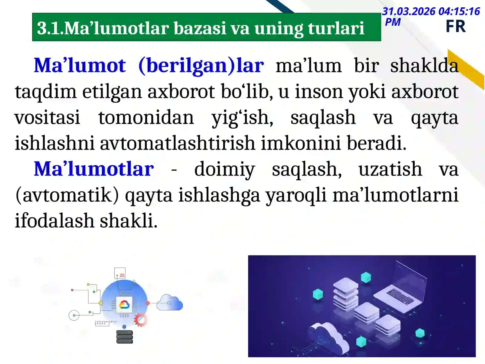 Microsoft Access ma’lumotlar bazasini boshqarish tizimi (MBBT) 2