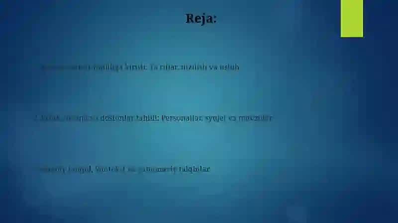Nasriy asarlar tahlili (Ertak, masal, doston misolida) 2