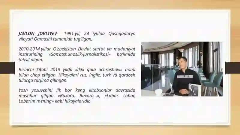 Javlon Joliyev  “Qo’rqma” asari 2